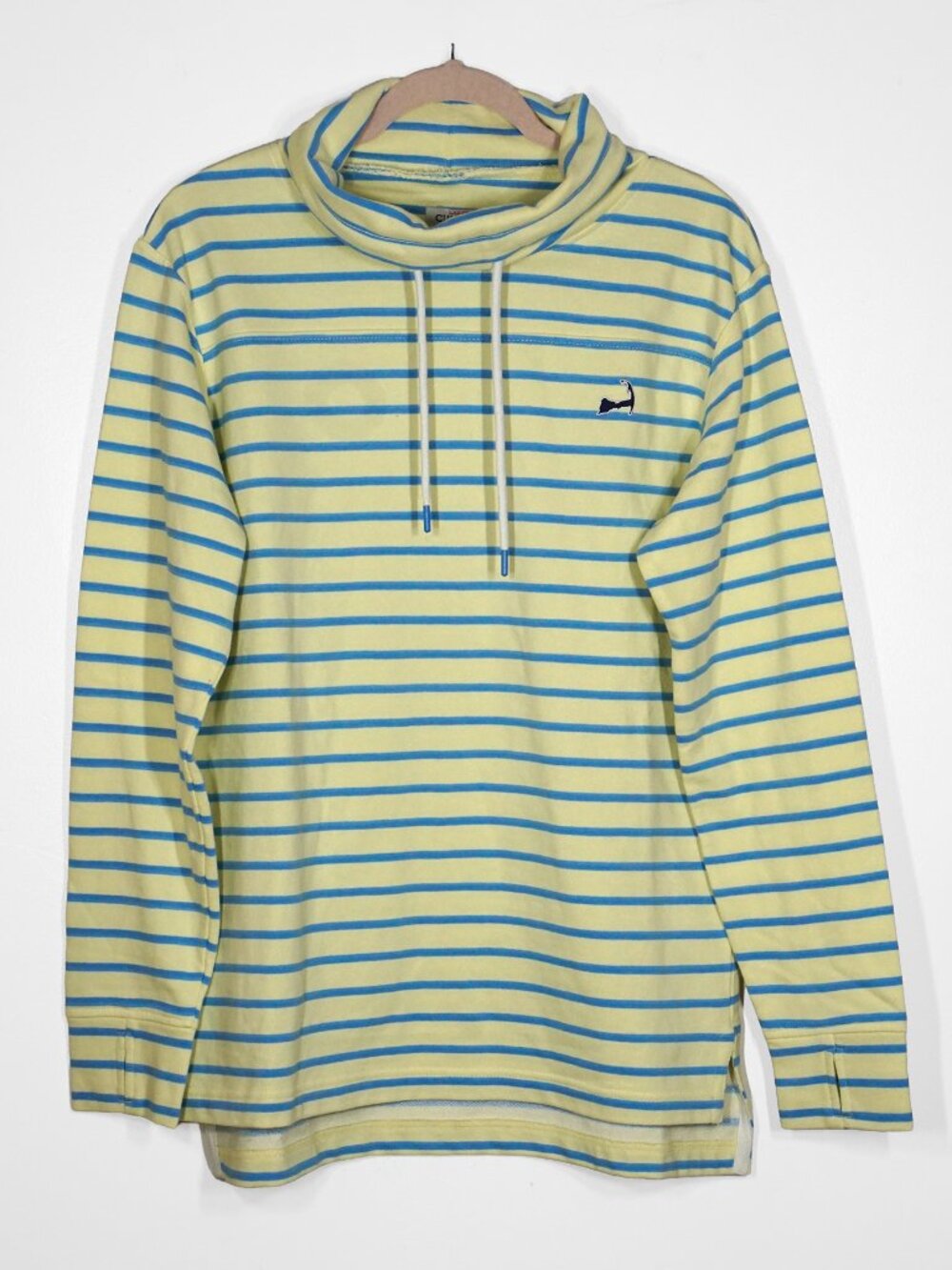 Cuffy's of Cape Cod Blue & Yellow Striped Pullover, Ladies Medium